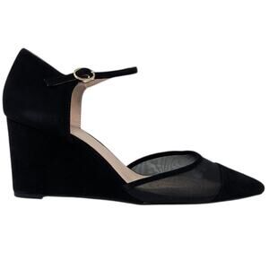 Tuckernuck Black Mesh Darcy Wedge Heels Mary Jane Size 8.5 NIB